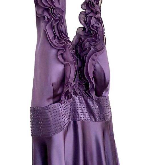 BNWT Adrianna Papell Ruffle Neckline Halter Dress size 4 - Picture 4 of 8